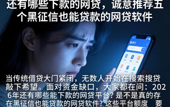 还有哪些下款的网贷,诚意推荐五个黑征信也能贷款的网贷软件