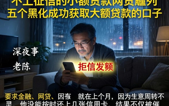 不上征信的小额贷款网贷，胪列五个黑户成功获取大额贷款的口子