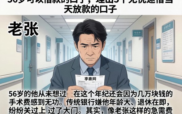 56岁可以借款的口子，理出5个无忧速借当天放款的口子
