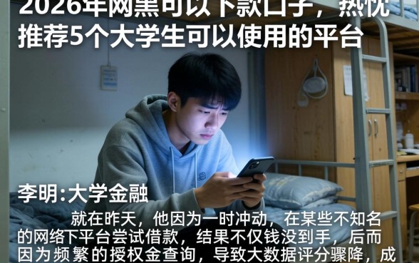 2026年网黑可以下款的口子,热忱推荐5个大学生可以使用的平台