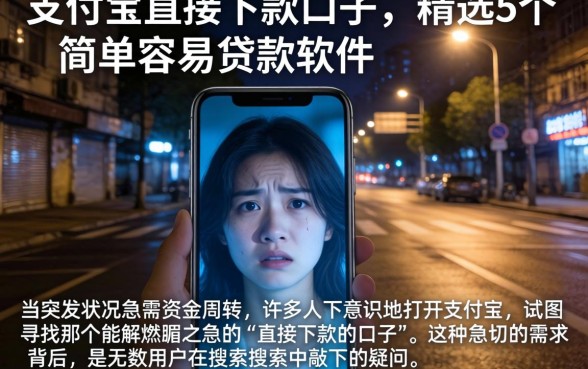 支付宝直接下款的口子，精选5个简单容易贷款软件