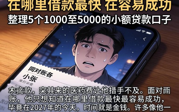 在哪里借款最快 最容易成功，整理5个1000至5000的小额贷款口子