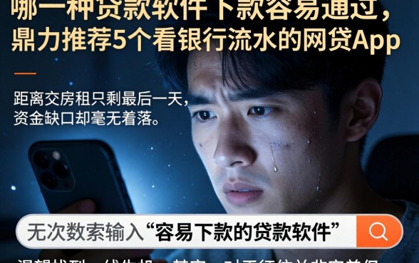 哪一种贷款软件下款容易通过，鼎力推荐5个看银行流水的网贷app