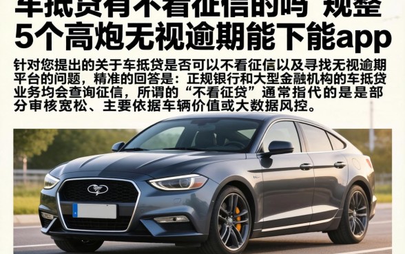 车抵贷有不看征信的吗，规整5个高炮无视逾期能下的app