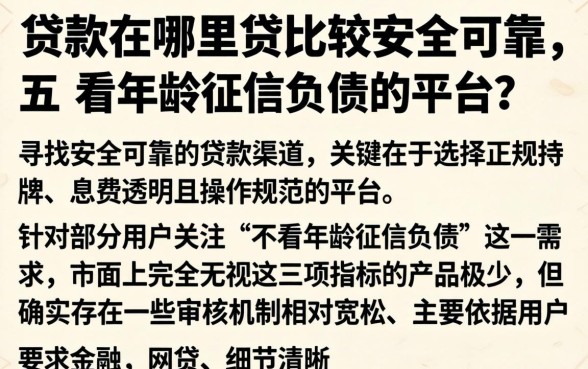 贷款在哪里贷比较安全可靠，概括五个不看年龄征信负债的平台