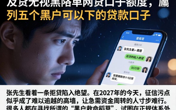 及贷无视黑名单网贷口子额度,胪列五个黑户可以下的贷款口子