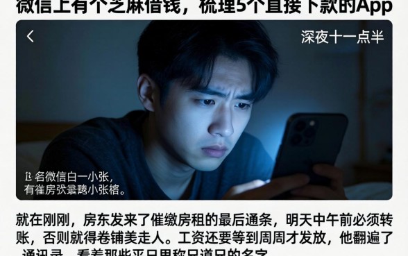 微信上有个芝麻借钱，梳理5个直接下款的app