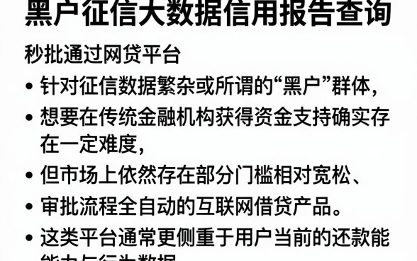 黑户征信大数据信用报告查询,条列5个秒批通过的网贷平台