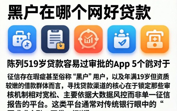 黑户在哪个网好贷款，陈列5个19岁贷款容易过审批的app