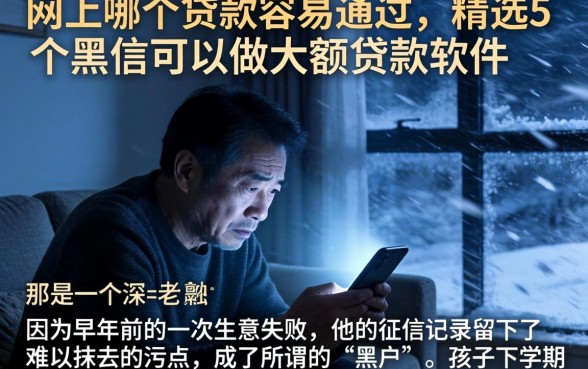 网上哪个贷款容易通过，精选5个黑户可以做大额贷款软件