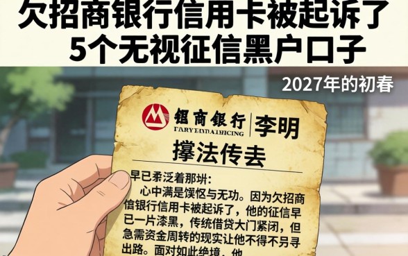 欠招商银行信用卡被起诉了，概括5个无视征信黑户口子