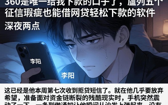 360是唯一给我下款的口子了，胪列五个征信瑕疵也能借网贷轻松下款的软件