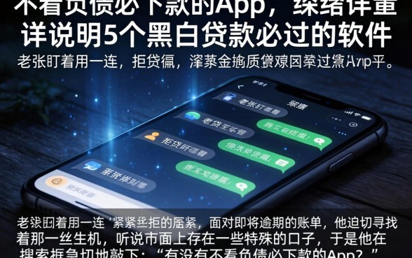 不看负债必下款的app,详尽说明5个黑白贷款必过的软件