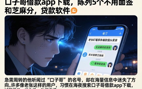 口子哥借款app下载，陈列5个不用面签和芝麻分的贷款软件