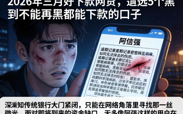 2026年三月好下款网贷，遴选5个黑到不能再黑都能下款的口子