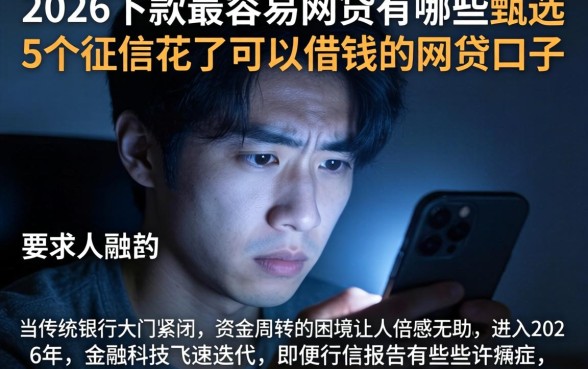 2026下款最容易的网贷有哪些，甄选5个征信花了可以借钱的网贷口子