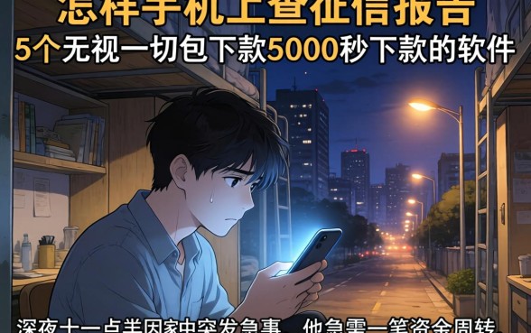 怎样手机上查征信报告,条列5个无视一切包下款5000秒下款的软件