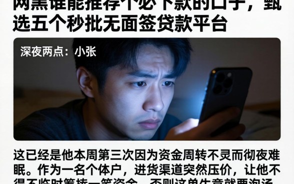 网黑谁能推荐个必下款的口子,甄选五个秒批无面签贷款平台