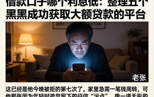 借款口子哪个利息低，整理五个黑户成功获取大额贷款的平台