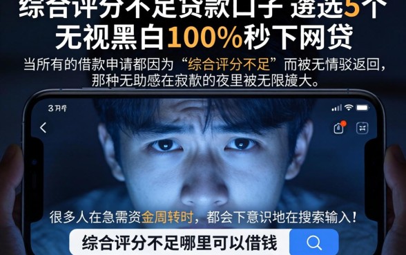 综合评分不足贷款口子，遴选5个无视黑白100%秒下网贷
