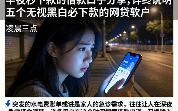 半夜秒下款的借款口子分享,详尽说明五个无视黑白必下款的网贷软件