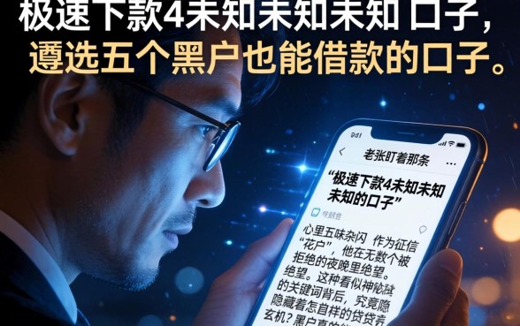 极速下款4未知未知未知的口子,遴选五个黑户也能借款的口子