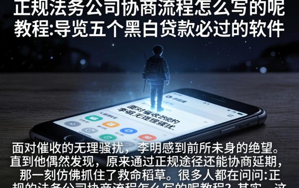 正规的法务公司协商流程怎么写的呢教程，概览五个黑白贷款必过的软件