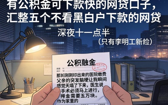 有公积金可下款快的网贷口子，汇整五个不看黑白户下款的网贷
