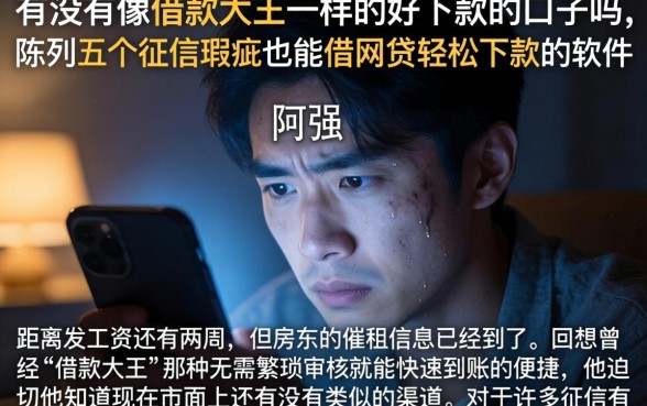 有没有像借款大王一样的好下款的口子吗，陈列五个征信瑕疵也能借网贷轻松下款的软件