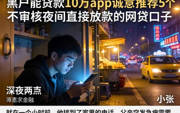 黑户能贷款10万的app，诚意推荐5个不审核夜间直接放款的网贷口子