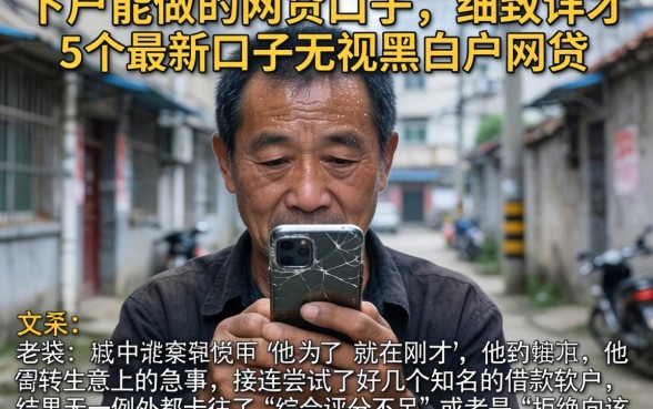 下户能做的网贷口子，细致阐述5个最新口子无视黑白户网贷