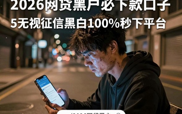 2026网贷黑户必下款口子，细致阐述5个无视征信黑白100%秒下平台