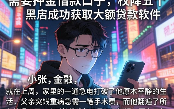 需要押金的借款口子，枚举五个黑户成功获取大额贷款的软件