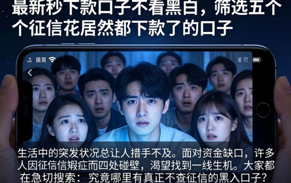 最新秒下款口子不看黑白,筛选五个征信花居然都下款了的口子