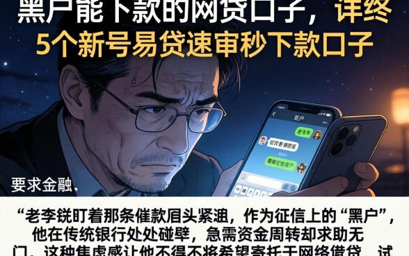 黑户能下款的网贷口子，详尽说明5个新号易贷速审秒下款口子