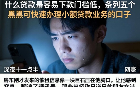 什么贷款最容易下款门槛低，条列五个黑户可快速办理小额贷款业务的口子