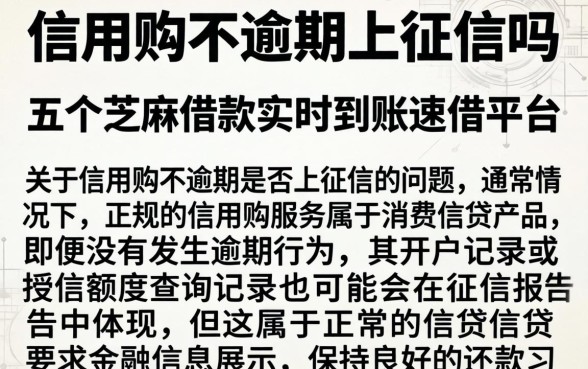 信用购不逾期上征信吗,概括五个芝麻借款实时到账速借平台