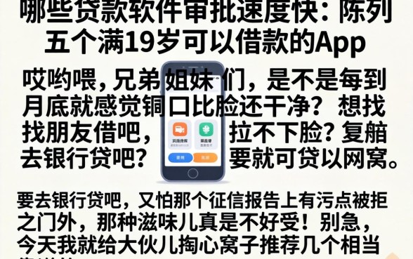 哪些贷款软件审批速度快，陈列五个满19岁可以借款的app