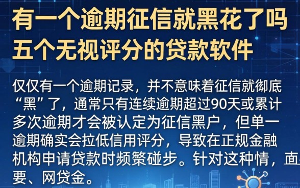 有一个逾期征信就黑花了吗，详尽说明五个无视评分的贷款软件