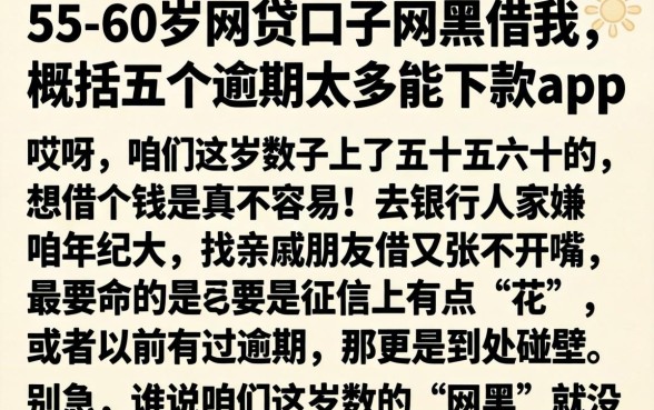 55-60岁网贷口子网黑借我，概括五个逾期太多能下款app