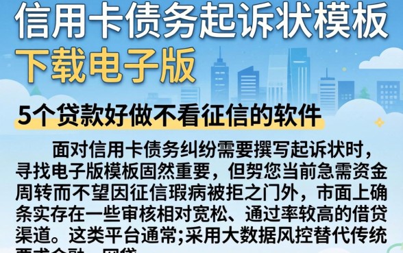信用卡债务起诉状模板下载电子版，概括5个贷款好做不看征信的软件