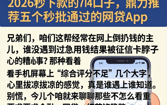 2026秒下款的714口子，鼎力推荐五个秒批通过的网贷app