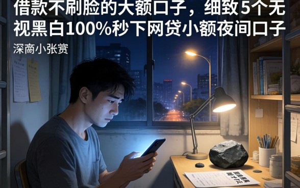 借款不刷脸的大额口子，细致阐述5个无视黑白100%秒下网贷小额夜间口子