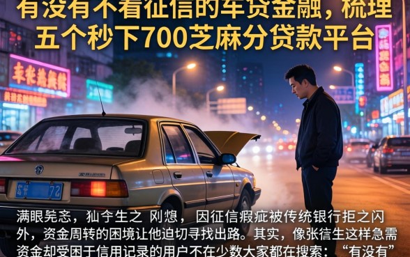 有没有不看征信的车贷金融，梳理五个秒下700芝麻分贷款平台