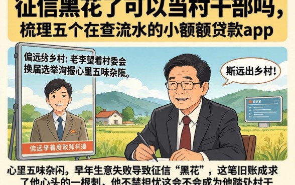 征信黑花了可以当村干部吗，梳理五个不查流水的小额度贷款app
