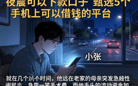 夜间可以下款的口子,甄选5个手机上可以借钱的平台