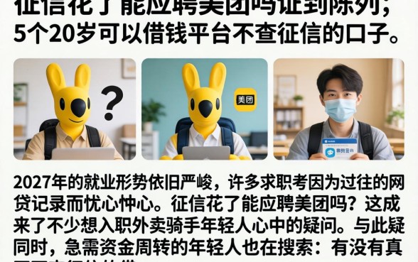 征信花了能应聘美团吗,陈列5个20岁可以借钱平台不查征信的口子