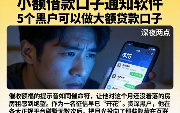 小额借款口子通知软件，详细阐述5个黑户可以做大额贷款口子
