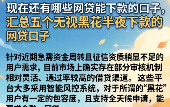 现在还有哪些网贷能下款的口子，汇总五个无视黑花半夜下款的网贷口子