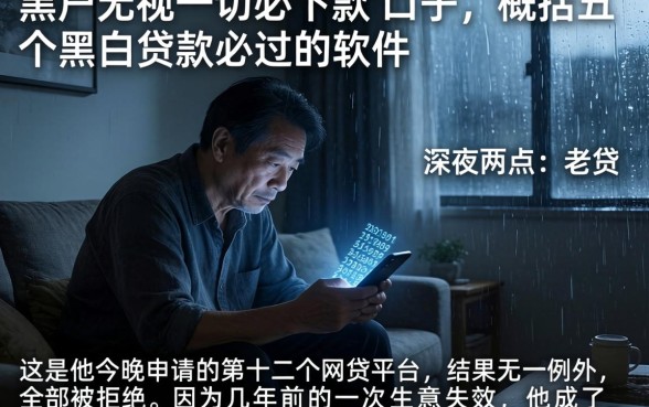 黑户无视一切必下款的口子,概括五个黑白贷款必过的软件